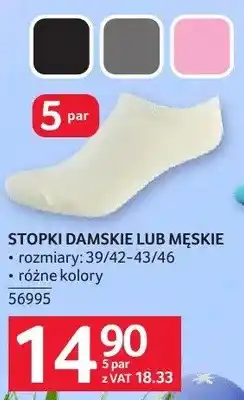 Selgros Stopki damskie lub męskie, rozmiary 35/40-39/42-43/46, 5 par oferta