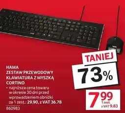 Selgros Zestaw przewodowy klawiatura z myszką HAMA CORTINO oferta