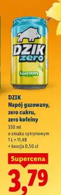 Lidl Napój gazowany, zero cukru, zero kofeiny o smaku cytrynowym oferta