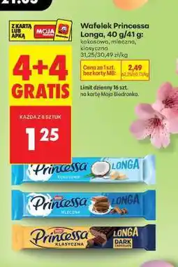 Biedronka Wafelek Princessa Longa 40 g-41 g oferta
