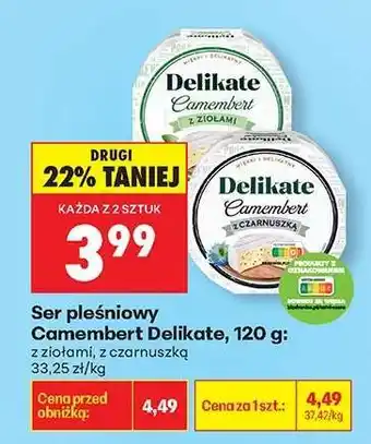 Biedronka Ser pleśniowy Camembert Delikate, 120 g oferta
