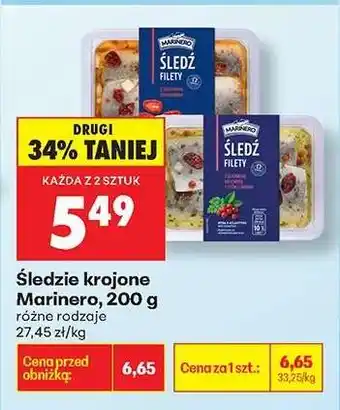 Biedronka Śledzie krojone Marinero 200 g oferta