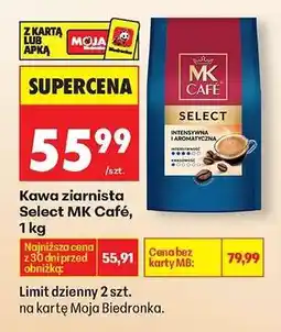 Biedronka Kawa ziarnista Select MK Café, 1 kg oferta