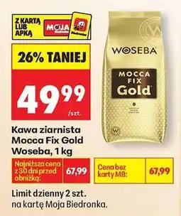 Biedronka Kawa ziarnista MOCCA FIX GOLD WOSEBA 1 kg oferta