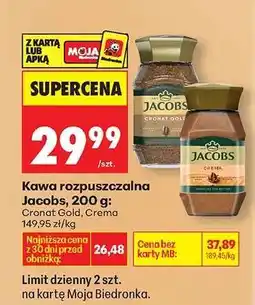 Biedronka Kawa rozpuszczalna Jacobs, 200 g oferta