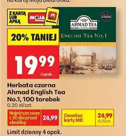 Biedronka Herbata czarna Ahmad English Tea No.1, 100 torebek oferta