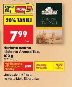 Biedronka Herbata czarna liściasta Ahmad Tea, 100 g oferta