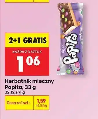 Biedronka Herbatnik mleczny Papita, 33 g oferta