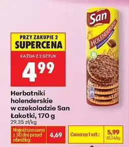 Biedronka Herbatniki holenderskie w czekoladzie San Łakotki, 170 g oferta