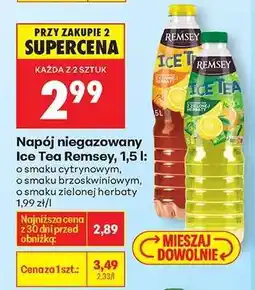 Biedronka Napój niegazowany Ice Tea Remsey, 1,5 l oferta