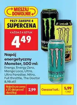 Biedronka Napój energetyczny Monster 500 ml oferta