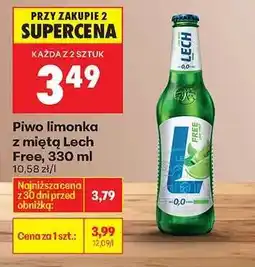 Biedronka Piwo limonka z miętą Lech Free, 330 ml oferta
