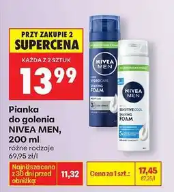 Biedronka Pianka do golenia NIVEA MEN, 200 ml oferta