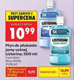 Biedronka Płyn do płukania jamy ustnej Listerine 500 ml oferta