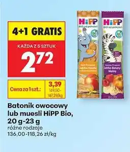 Biedronka Batonik owocowy lub musli HiPP Bio, 20 g-23 g oferta