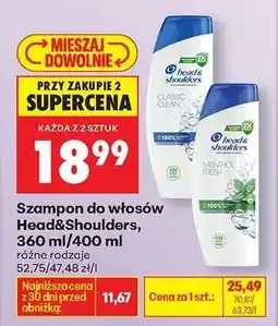 Biedronka Szampon do włosów Head Shoulders 360 ml 400 ml oferta