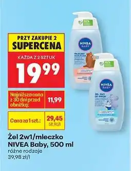 Biedronka Żel 2w1 / mleczko NIVEA Baby, 500 ml oferta
