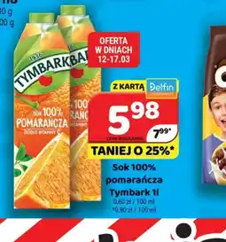 Delfin Tymbark sok 100% pomarańcza oferta