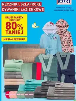 ALDI Ręczniki, szlafroki, dywaniki łazienkowe oferta