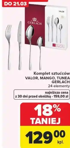 Carrefour Komplet sztućców VALOR, MANGO, TUNEA GERLACH oferta
