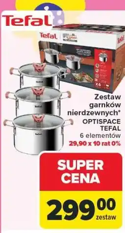 Carrefour Zestaw garnków nierdzewnych OPTISPACE TEFAL oferta