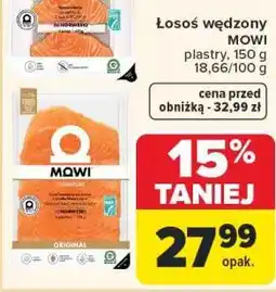 Carrefour Łosoś wędzony MOWI plastry oferta
