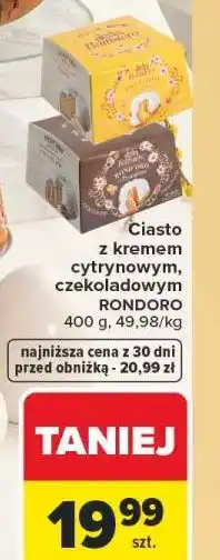 Carrefour Ciasto z kremem cytrynowym, czekoladowym RONDORO oferta