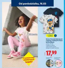 Lidl Zestaw 2 koszulek dziecięcych z bawełny z kolekcji Psi Patrol oferta