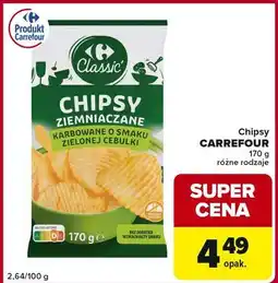 Globi Chipsy karbowane o smaku zielonej cebulki Carrefour Classic oferta