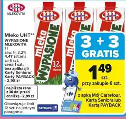 Carrefour Mleko UHT WYPASIONE MLEKOVITA oferta