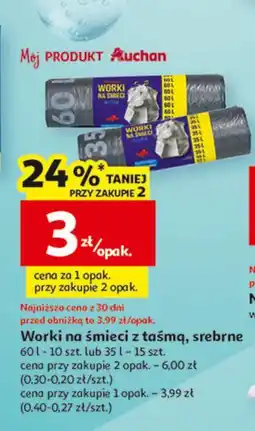 Auchan Worki na smieci 35 l Auchan oferta