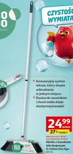 Auchan Miotła z trzonkiem teleskopowym U-Collect Eco Ego 137 cm oferta