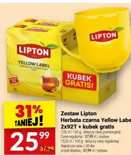 Twój Market Zestaw Lipton Herbata czarna Yellow Label 2x92T + kubek gratis oferta