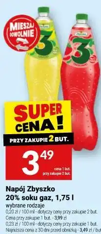 Twój Market Napój Zbyszko 20% soku gaz oferta