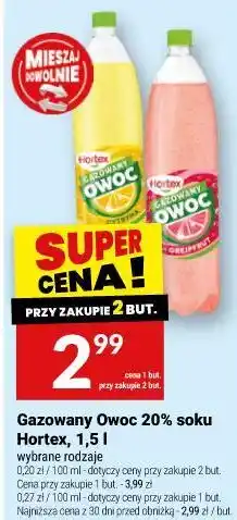 Twój Market Gazowany Owoc 20% soku Hortex oferta