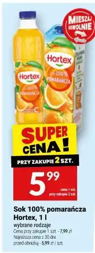 Twój Market Sok 100% pomarańcza Hortex oferta