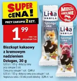 Twój Market Biszkopt kakaowy z kremowym nadzieniem Dziugas oferta