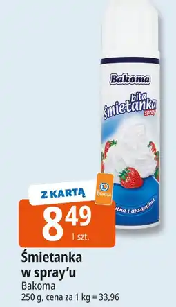 E.Leclerc Bita śmietana w sprayu Bakoma Śmietanka oferta