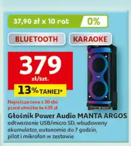 Auchan Głośnik Power Audio MANTA ARGOS oferta
