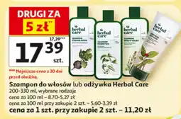 Auchan Szampon do włosów lub odżywka Herbal Care wybrane rodzaje oferta