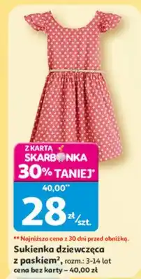 Auchan Sukienka dziewczęca z paskiem oferta