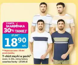 Auchan T-shirt męski w paski oferta