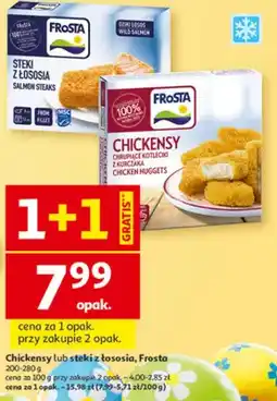 Auchan Chickensy lub steki z łososia, Frosta oferta