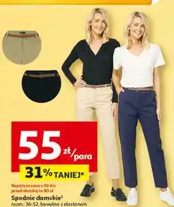 Auchan Spodnie damskie bawełna z elastanem oferta