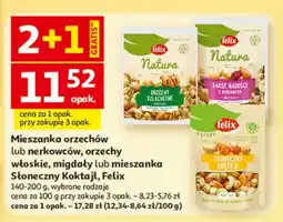 Auchan Mieszanka orzechów lub nerkowców, orzechy włoskie, migdały lub mieszanka Słoneczny Koktajl oferta