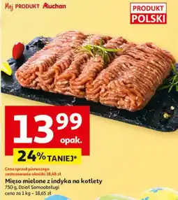 Auchan Mięso mielone z indyka na kotlety oferta