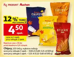 Auchan Chipsy, wybrane rodzaje oferta