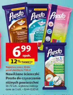 Auchan Nawilżane ściereczki Presto do czyszczenia różnych powierzchni oferta