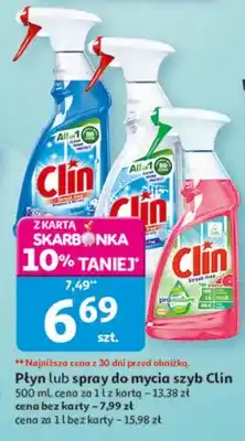 Auchan Płyn lub spray do mycia szyb Clin oferta