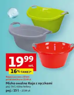 Auchan Miska owalna Kaja z rączkami poj.: 14 l różne kolory oferta
